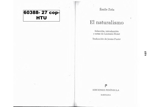 Zolá, Emile _ El Naturalismo en el Teatro