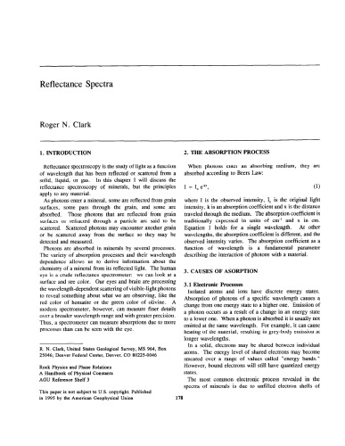 Reflectance Spectra 9geophysics) [short article]