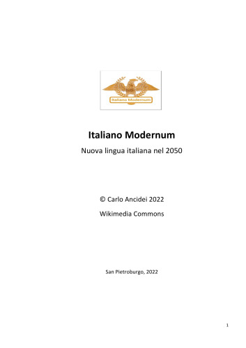 Italiano Modernum - Nuova lingua italiana nel 2050
