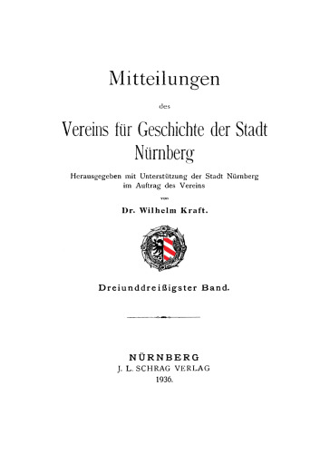 Mitteilungen des Vereins für Geschichte der Stadt Nürnberg