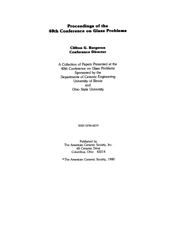 40th Conference on Glass Problems