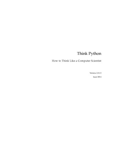 Think like a Computer Scientist
