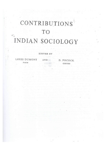 For a Sociology of India