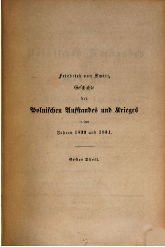 Geschichte des polnischen Aufstandes und Krieges in den Jahren 1830 und 1831