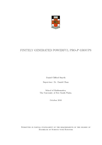 Finitely generated powerful pro-p groups [Bachelor thesis]