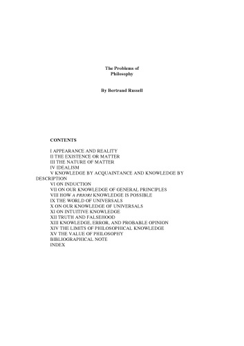 The Problems of Philosophy