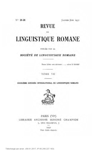 Revue de linguistique romane