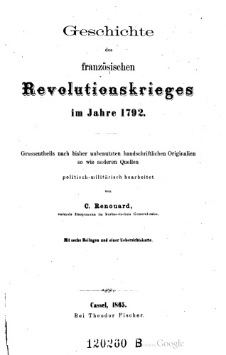 Geschichte des französischen Revolutionskrieges im Jahre 1792