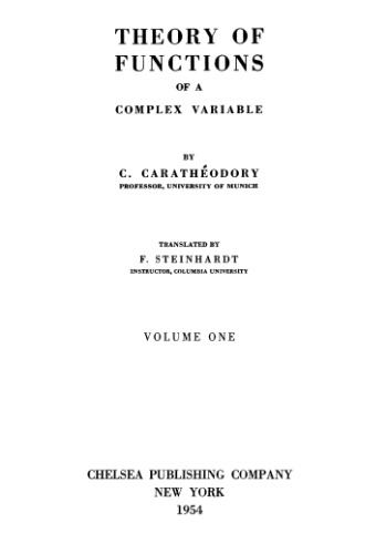 Theory of Functions of a Complex Variable, 1 Volumes.