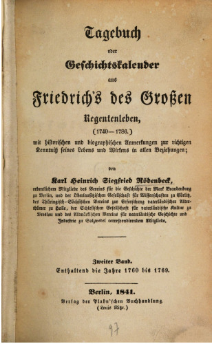 Enthaltend die Jahre 1760 bis 1769