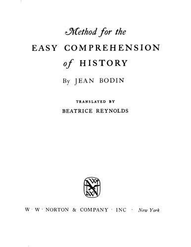 Method for the easy comprehension of history