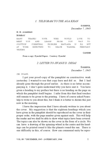 The Complete Works of Mahatma Gandhi Volume 89