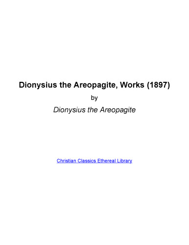 Dionysius the Areopagite, Works