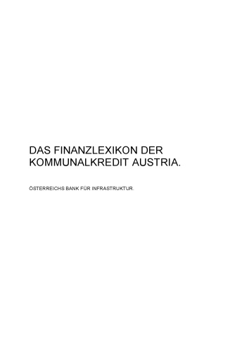 Das Finanzlexikon der Kommunalkredit Austria