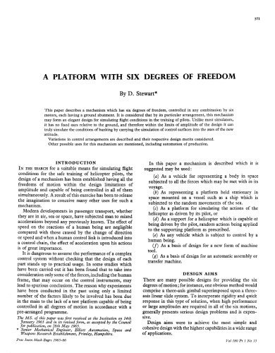 A Platform with Six Degrees of Freedom