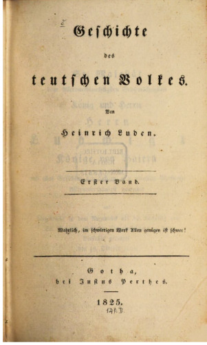 Geschichte des teutschen Volkes