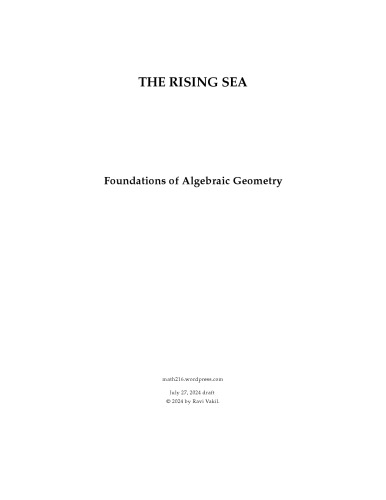 The Rising Sea: Foundations Of Algebraic Geometry Notes