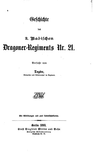 Geschichte des 2. Badischen Dragoner-Regiments Nr. 21