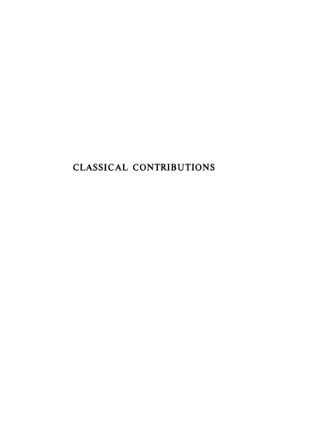 Classical Contributions: Studies in Honour of Malcolm Francis McGregor