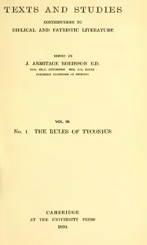 The Book of Rules of Tyconius