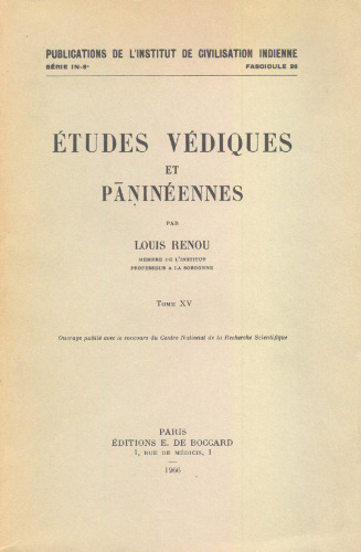Études védiques et pāṇinéennes