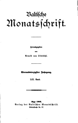 Baltische Monatsschrift