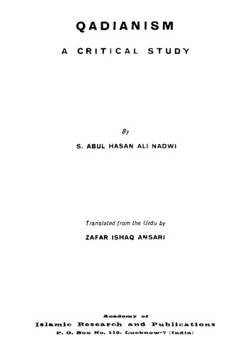 Qadianism: A Critical Study
