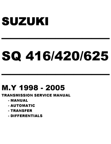 Full Service Manual Vitara 1998-2005 (Transmission Service Manual)