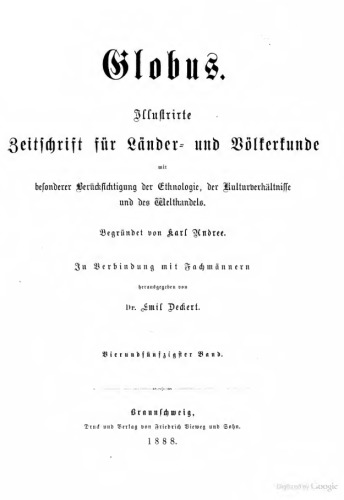 Globus. Illustrirte Zeitschrift für Länder- und Völkerkunde