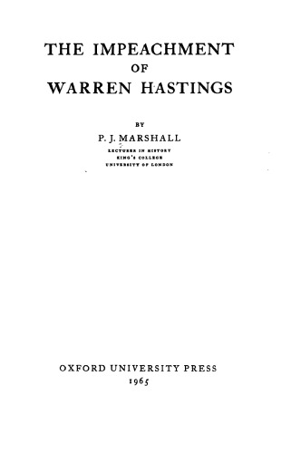 The Impeachment of Warren Hastings