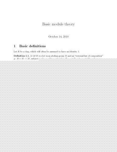Basic module theory [expository notes]