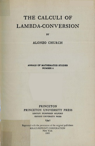 The calculi of lambda-conversion