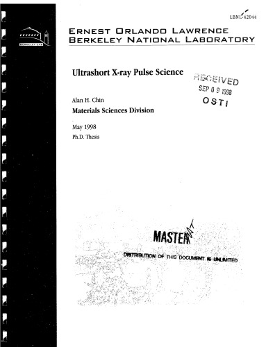 Ultrashort X-ray Pulse Science [thesis]