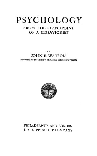 Psychology from the Standpoint of a Behaviorist
