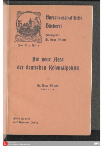 Die neue Ära der deutschen Kolonialpolitik