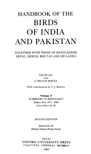Handbook of the Birds of India and Pakistan: Warblers to Redstarts