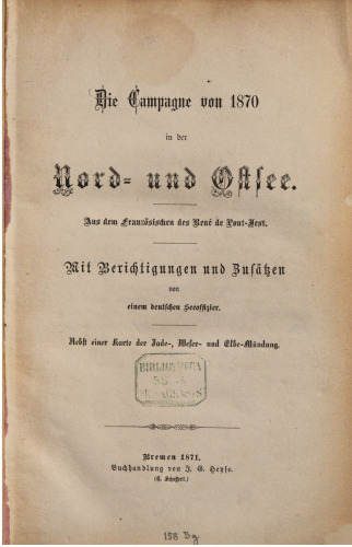 Die Kampagne von 1870 in der Nord- und Ostsee