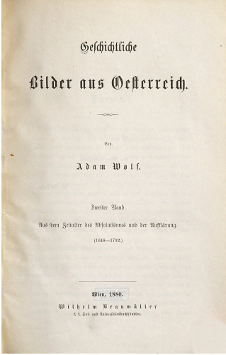Aus dem Zeitalter des Absolutismus und der Aufklärung (1648-1792)
