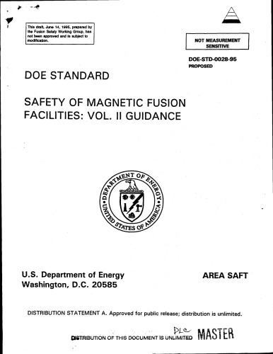 Safety of Magnetic Fusion Facilities Vol II [Guidance]