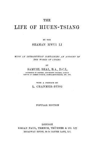 The life of Hiuen-Tsiang