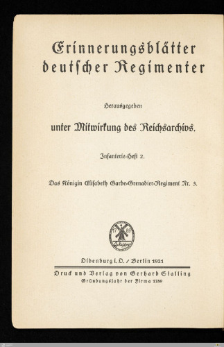 Das Königin Elisabeth Garde-Grenadier-Regiment Nr. 3 1914 - 1918