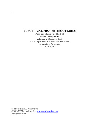 Electrical properties of soils