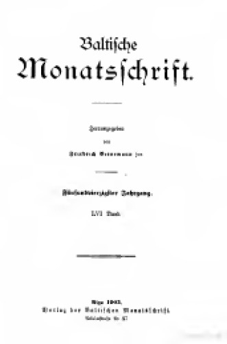 Baltische Monatsschrift
