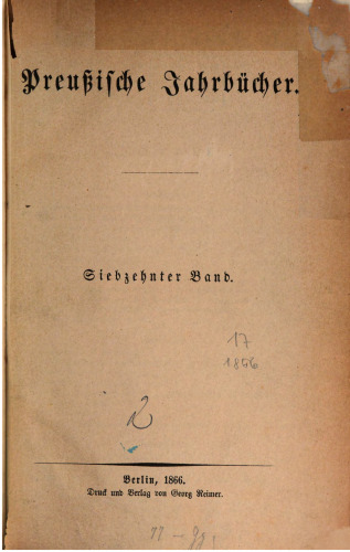 Preußische Jahrbücher