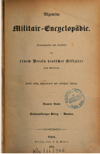 Allgemeine Militair-Encyclopedie [Militär-Enzyklopädie]