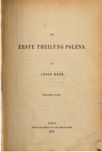 Die erste Theilung [Teilung] Polens