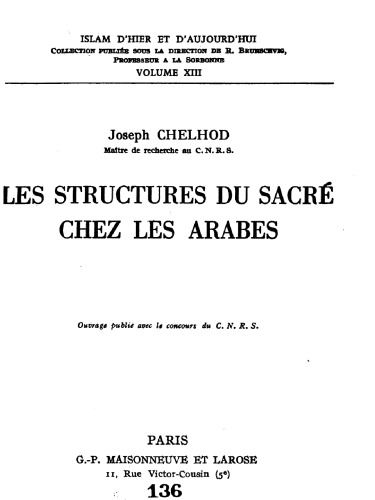 Les structures du sacré chez les Arabes