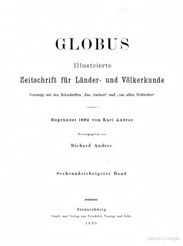 Globus. Illustrierte Zeitschrift für Länder- und Völkerkunde