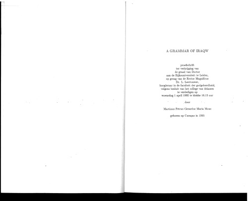 A grammar of Iraqw