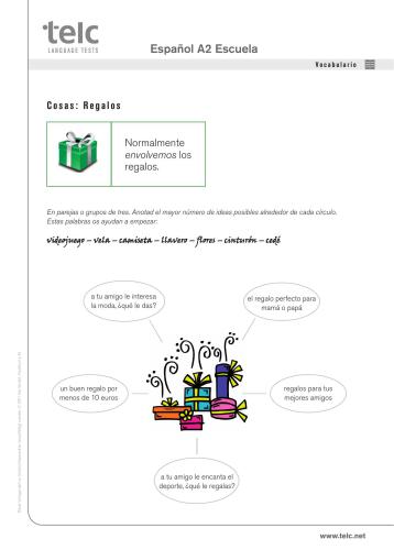 Telc. Тематический шаблон Cosas